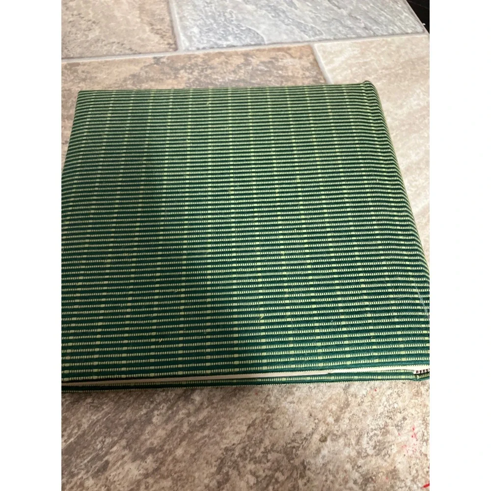 Green Woven Fabric Photo Album with Front Cover Window and Memo Pages 9x8.25